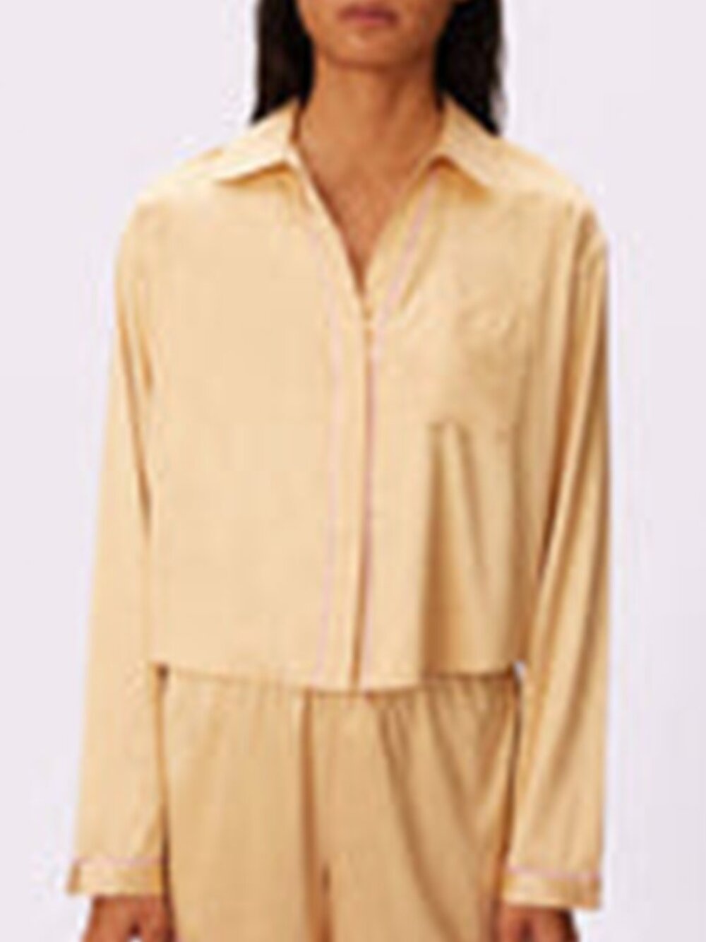 Parade Dream Longsleeve Button Up Pajama Top Luxe Satin - Size Large